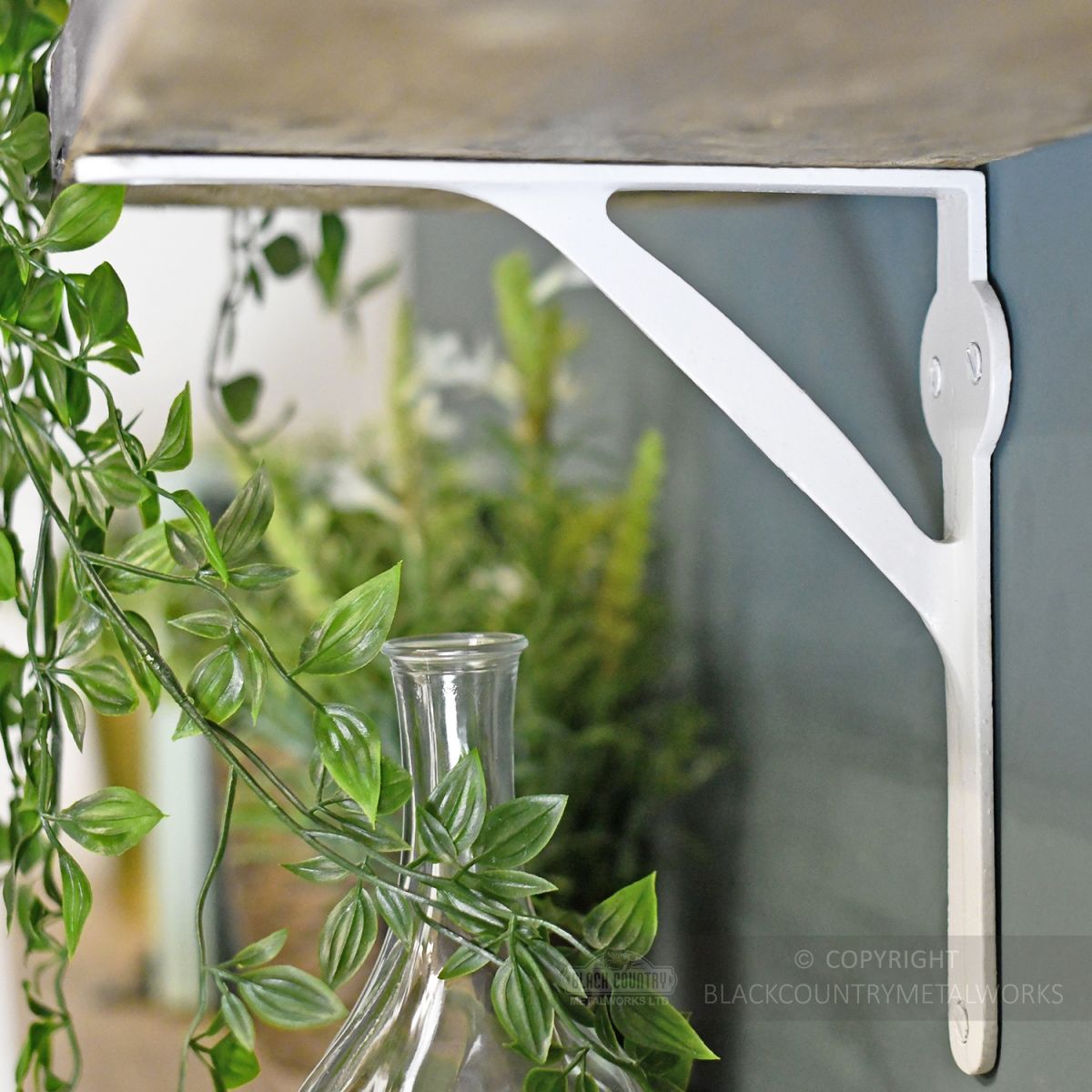 Interior design white shelf bracket