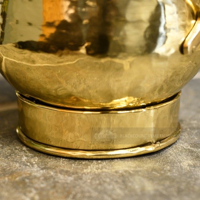 Close-up of the Hammered Brass Finish