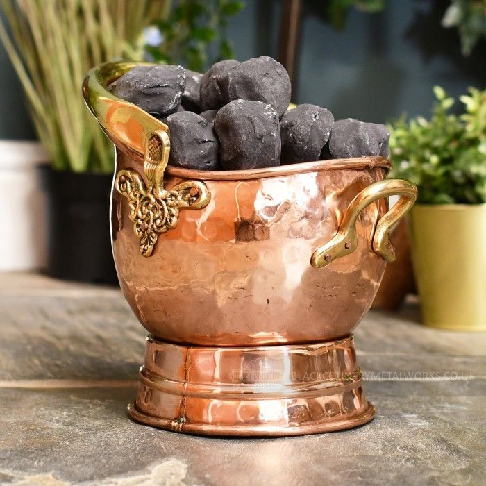 "Windsor" Coal Bucket Finished in Copper and Brass