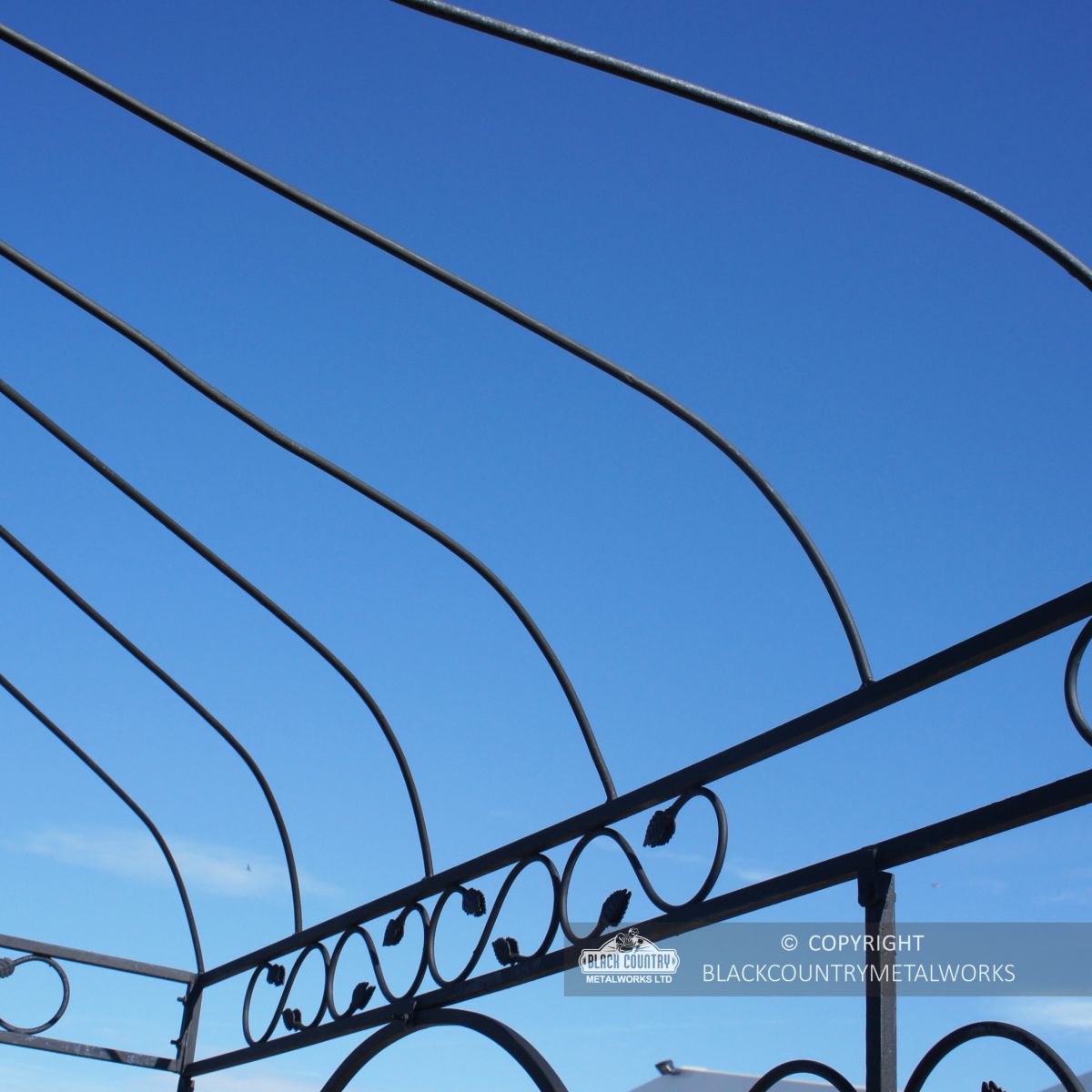 Slopping roof iron bars
