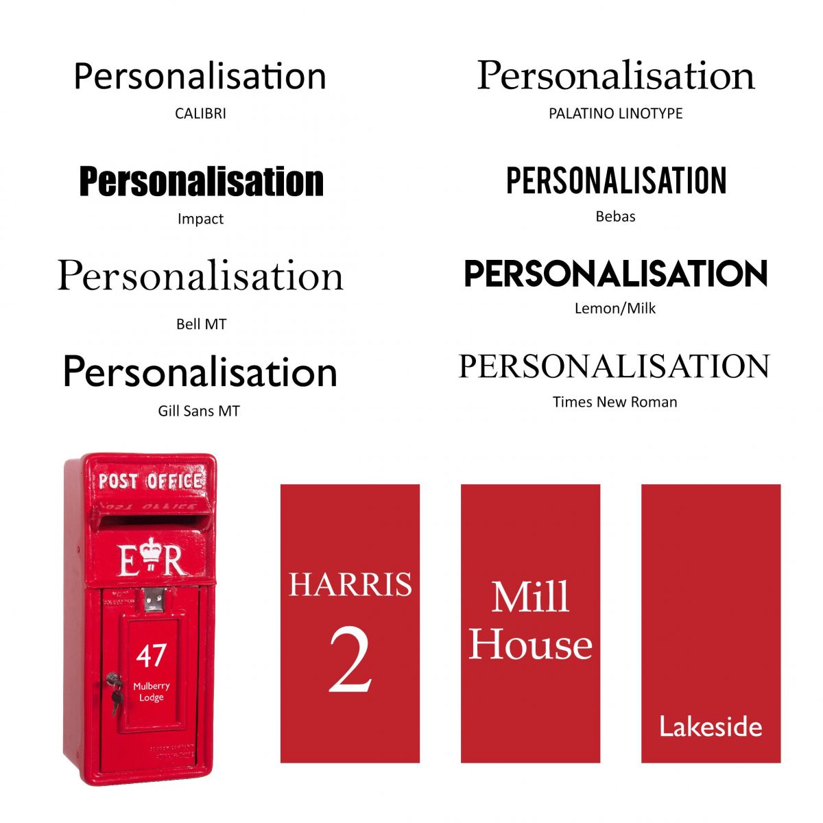 Personalisation otpions