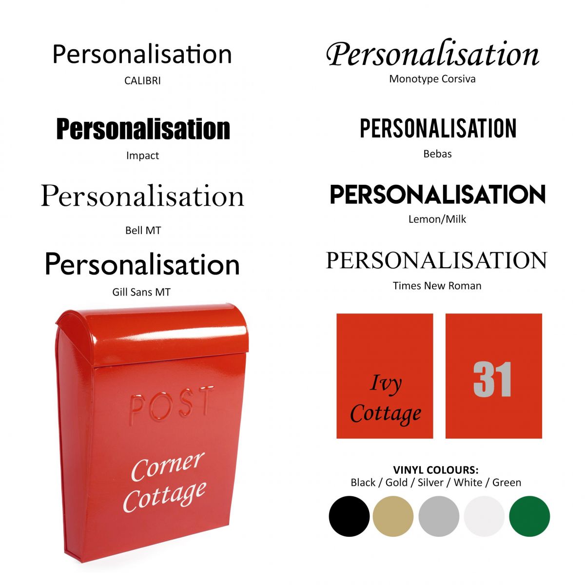 Vinyl font options