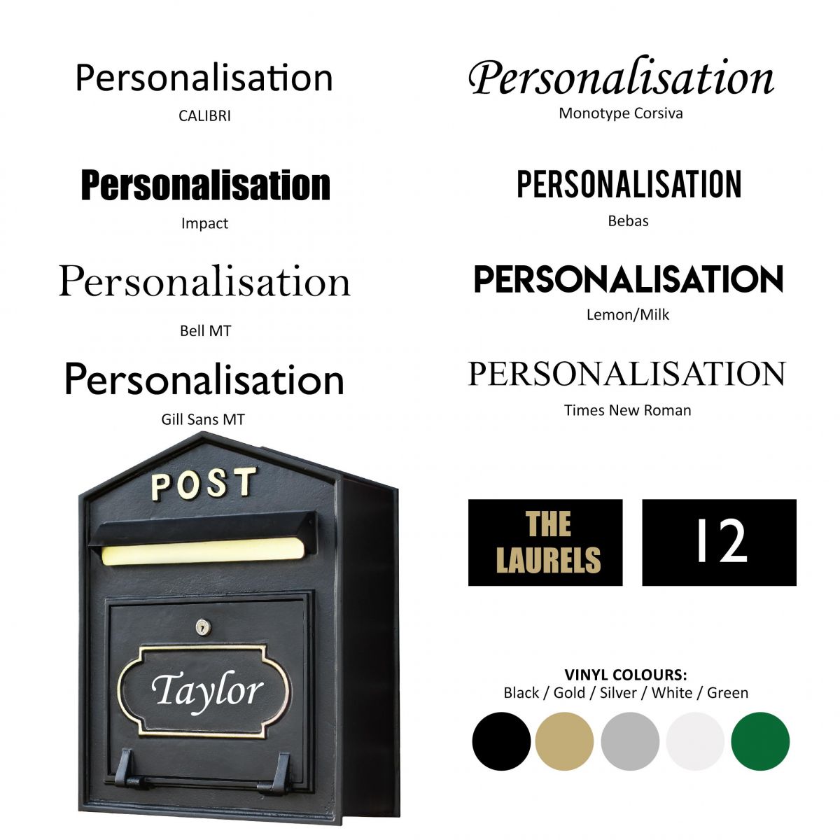 Large post box font options