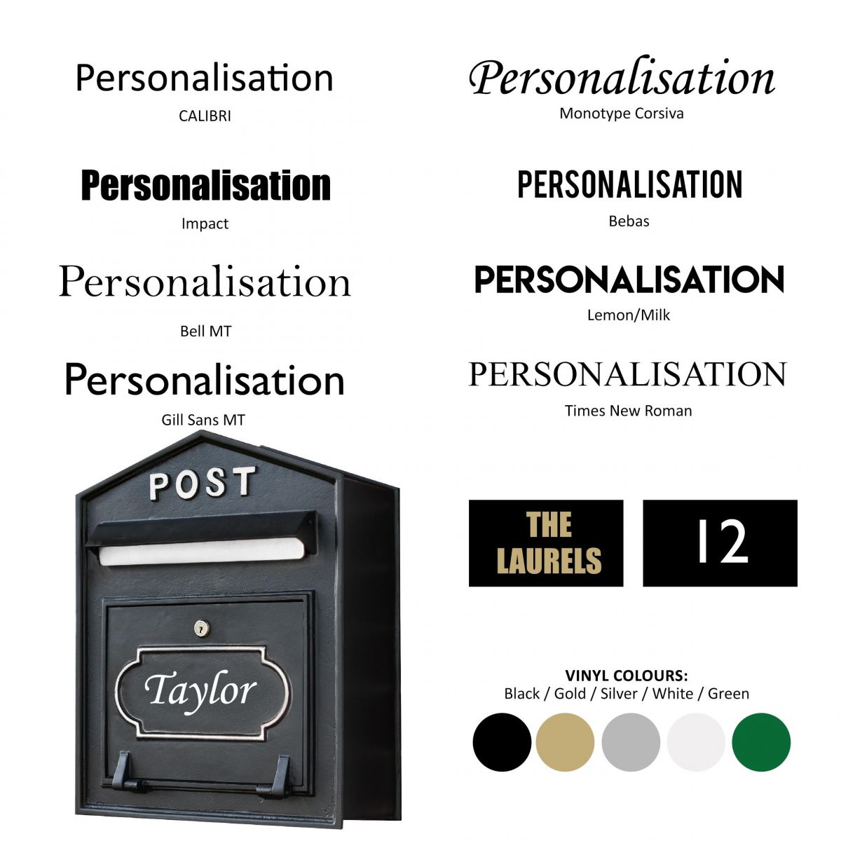 personalisation options for large post box