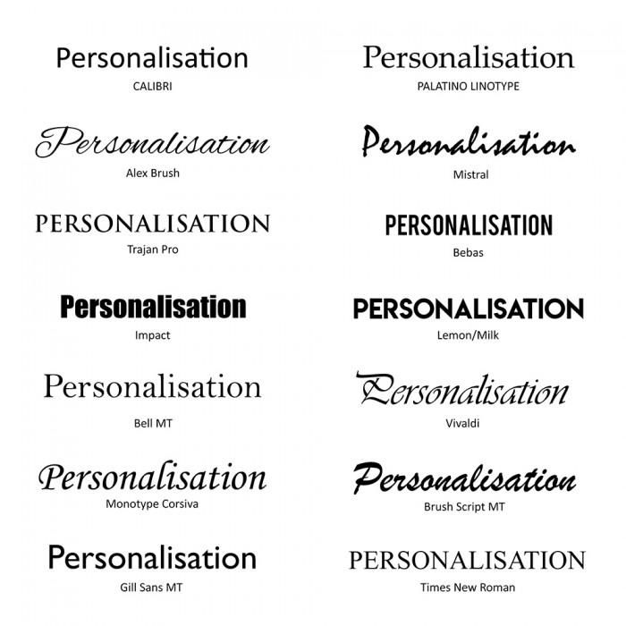 Image of fonts available 