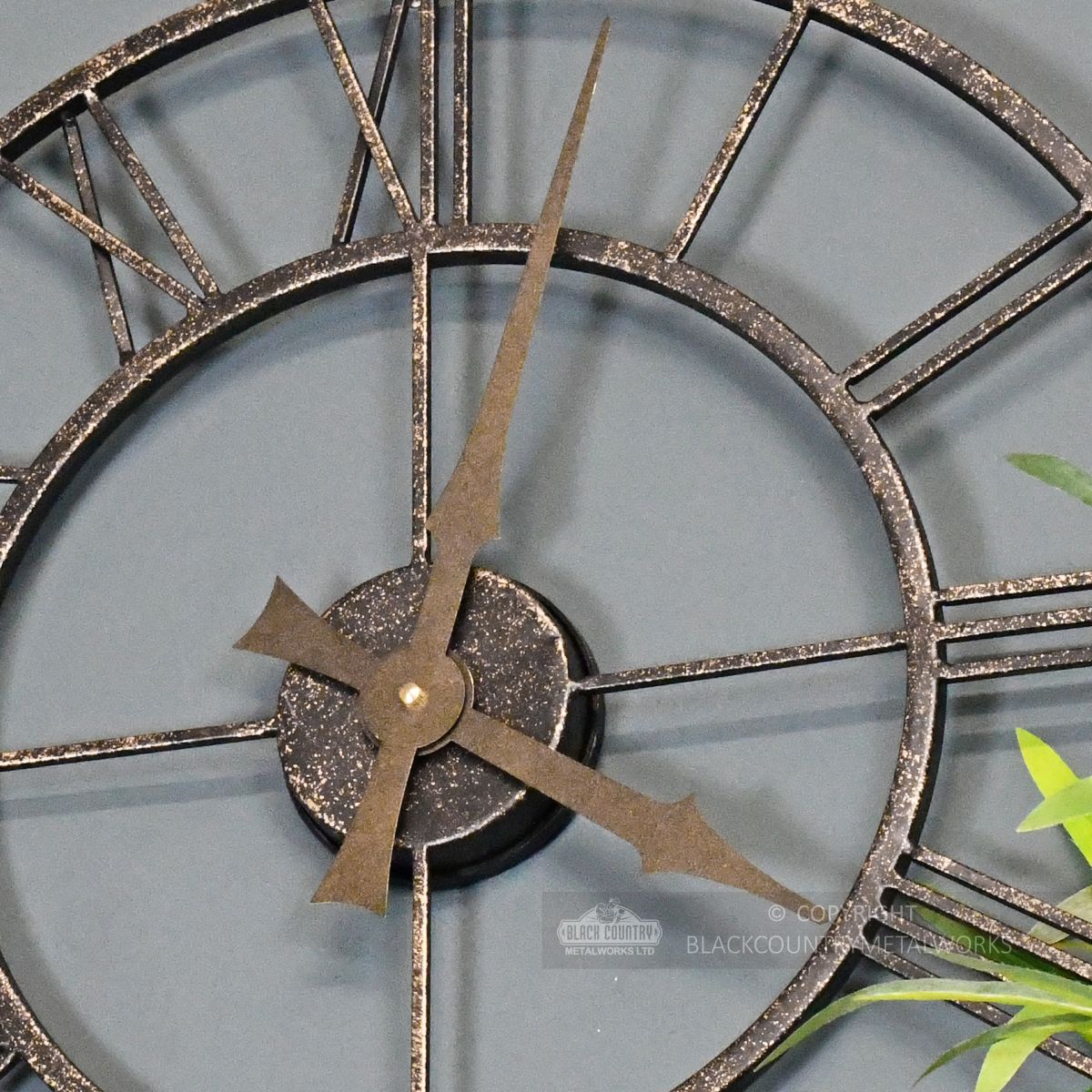 Rustic Metallic Wall Clock