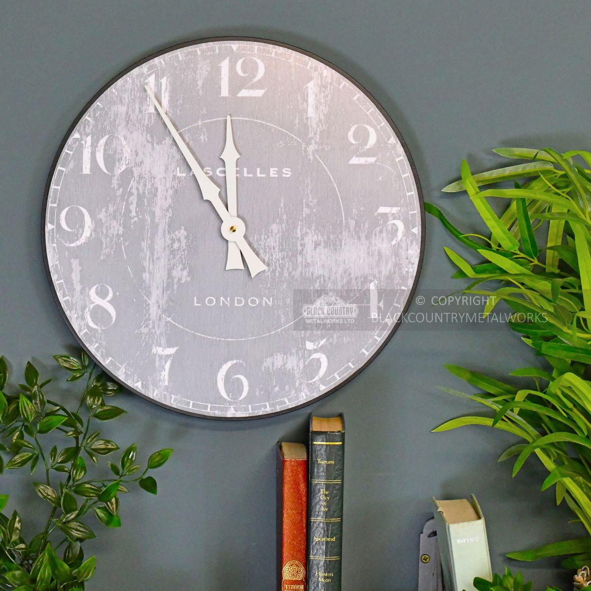 Shabby Chic grey Wall clock