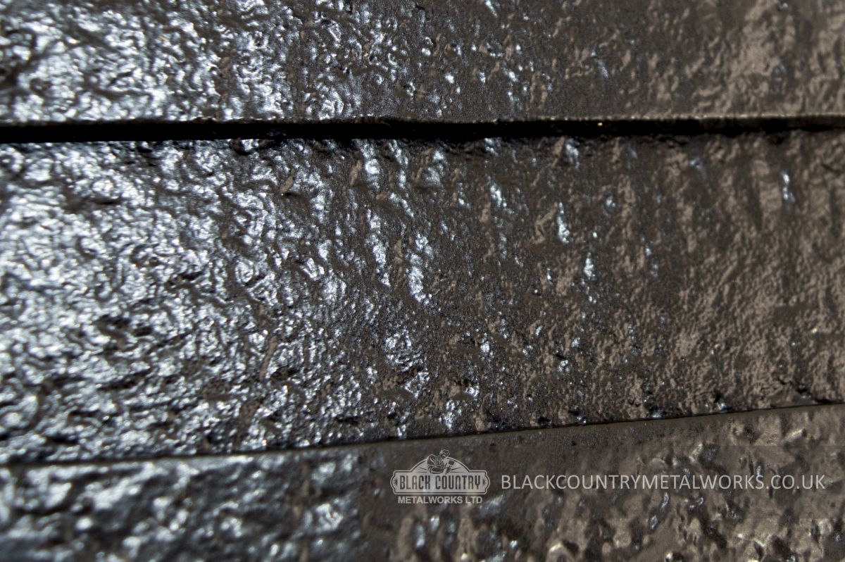 Close up of hammered finish