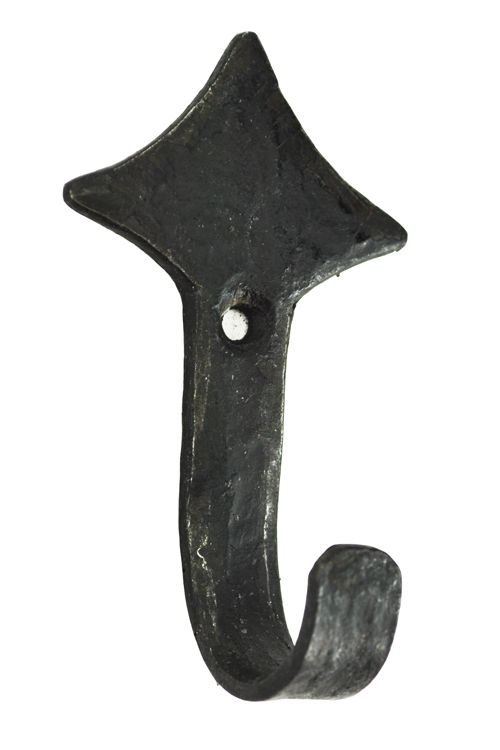 Bees wax wrought iron coat hook