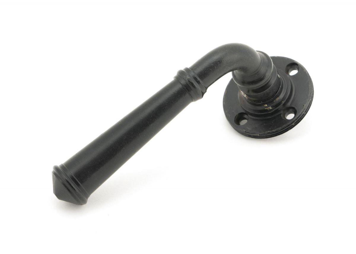 Beeswax Unsprung Lever Door Handle on Art Deco Rose Back