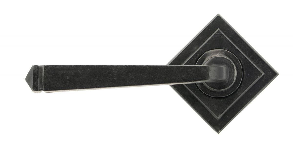 Beeswax Unsprung Lever Door Handle on Diamond Rose