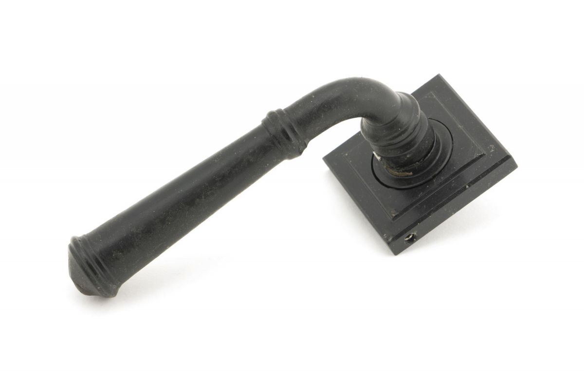Beeswax Unsprung Lever Door Handle on Square Rose Handle