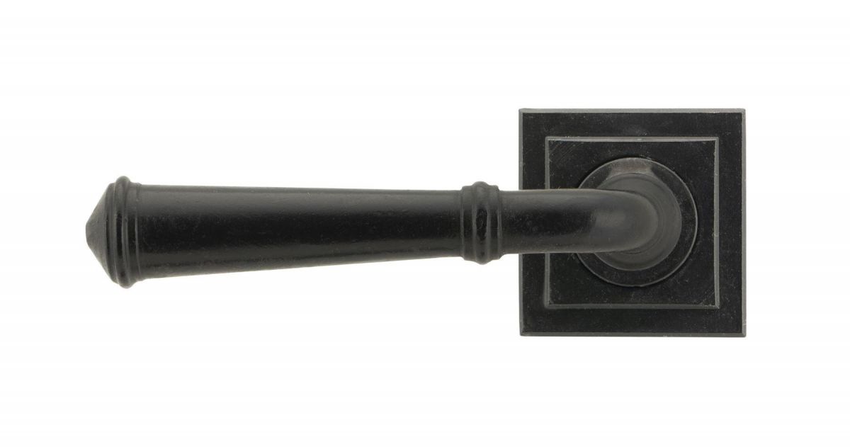 Beeswax Unsprung Lever Door Handle on Square Rose