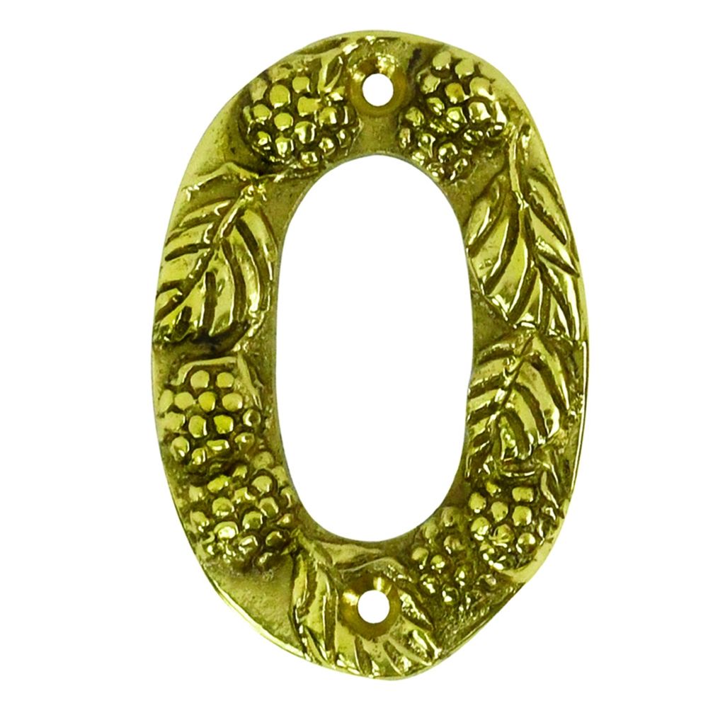 Berry & Leaf Polished Brass Numbers