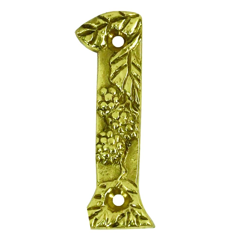 Berry & Leaf Polished Brass Numbers