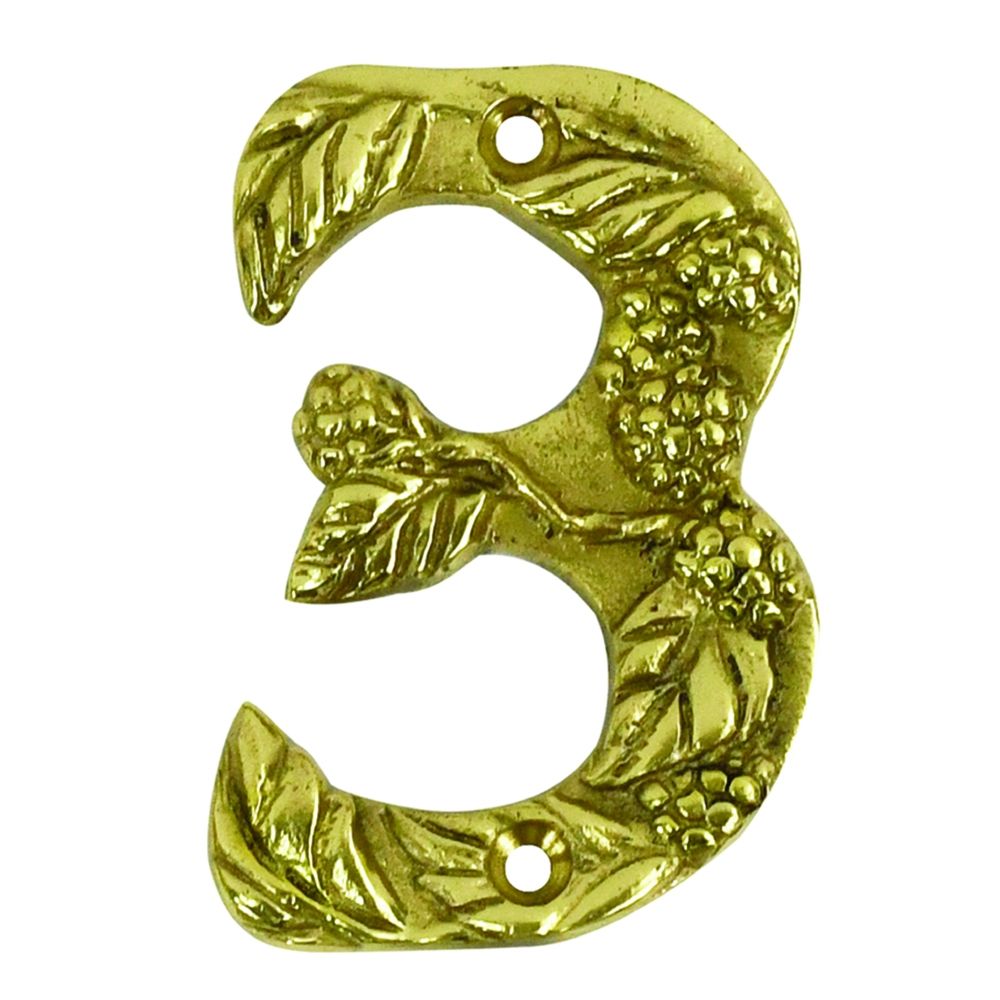 Berry & Leaf Polished Brass Numbers