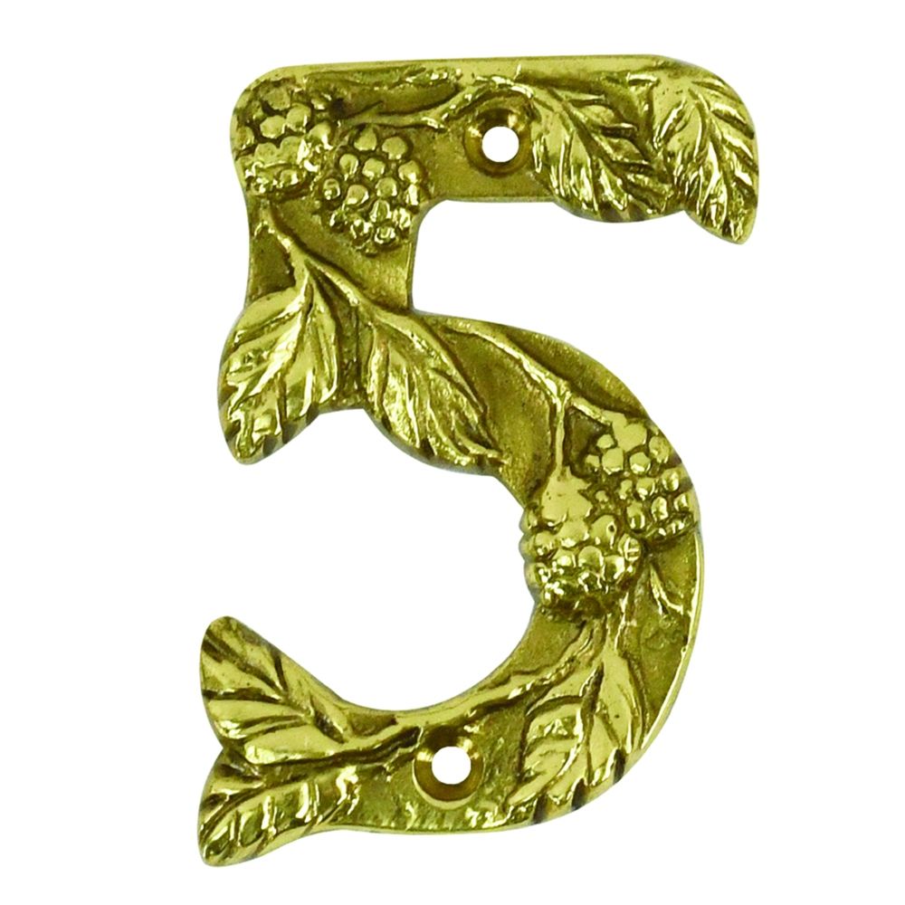 Berry & Leaf Polished Brass Numbers