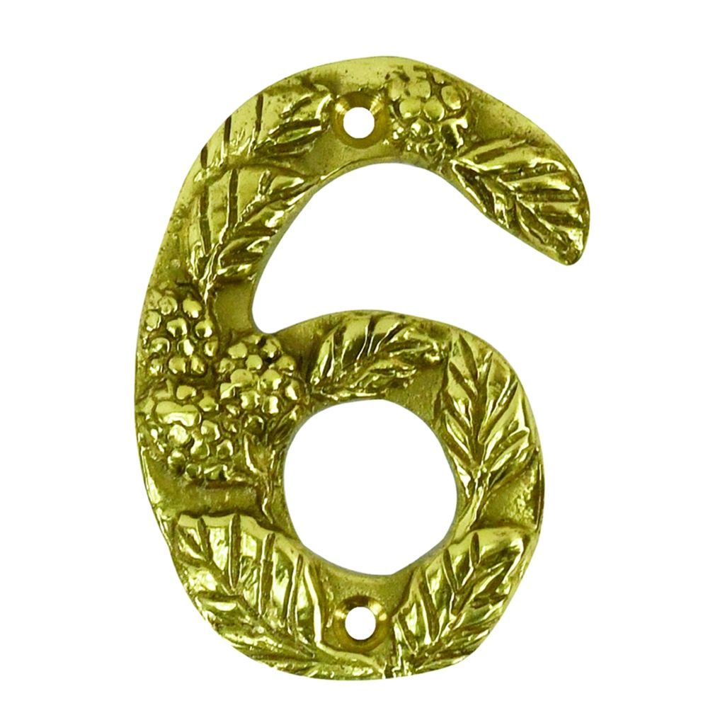 Berry & Leaf Polished Brass Numbers