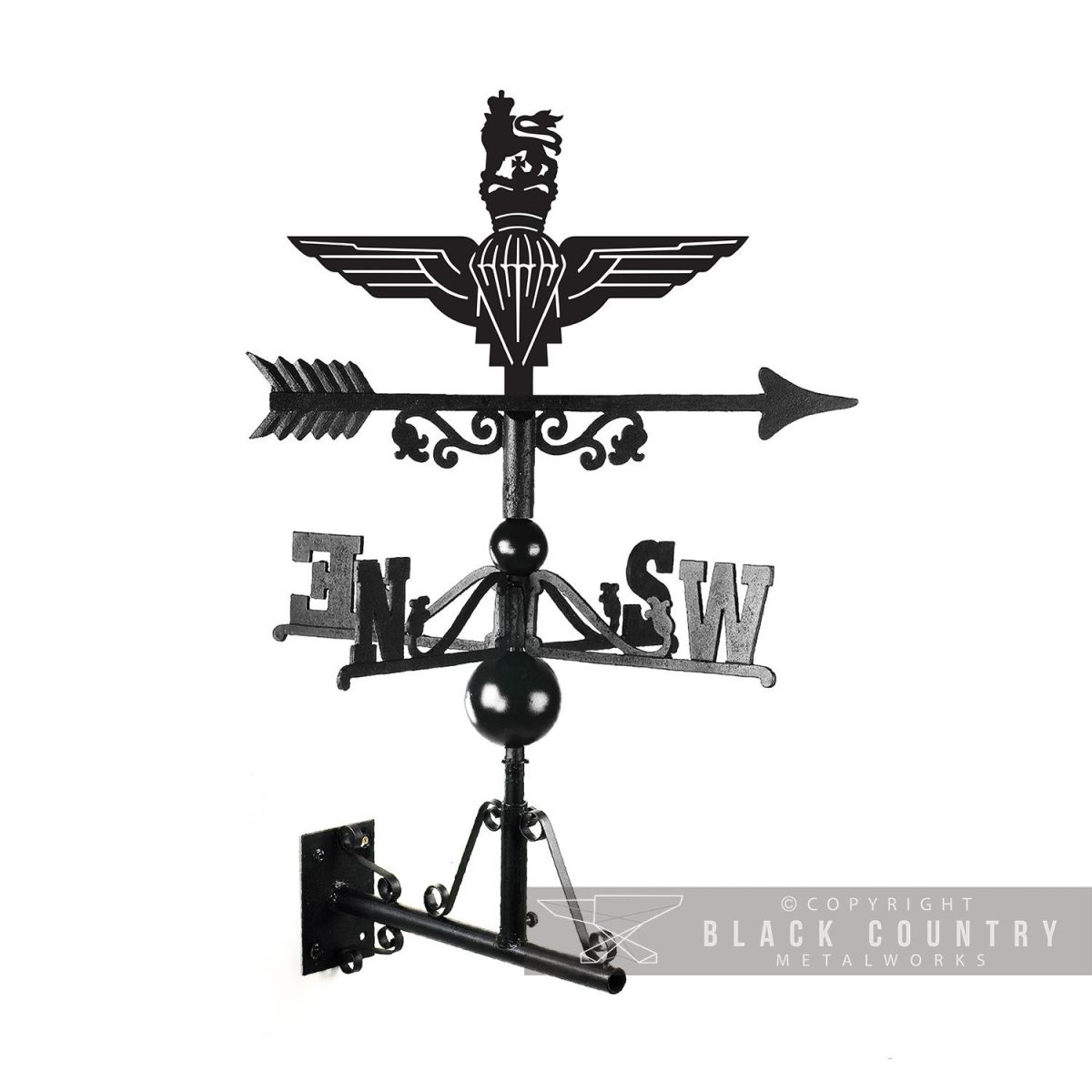British Parachute Regiment Weathervane Finish in a Black Finish