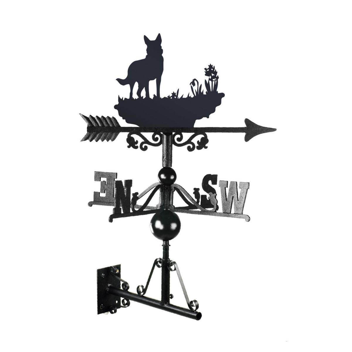German Shephard Weathervane Mounted