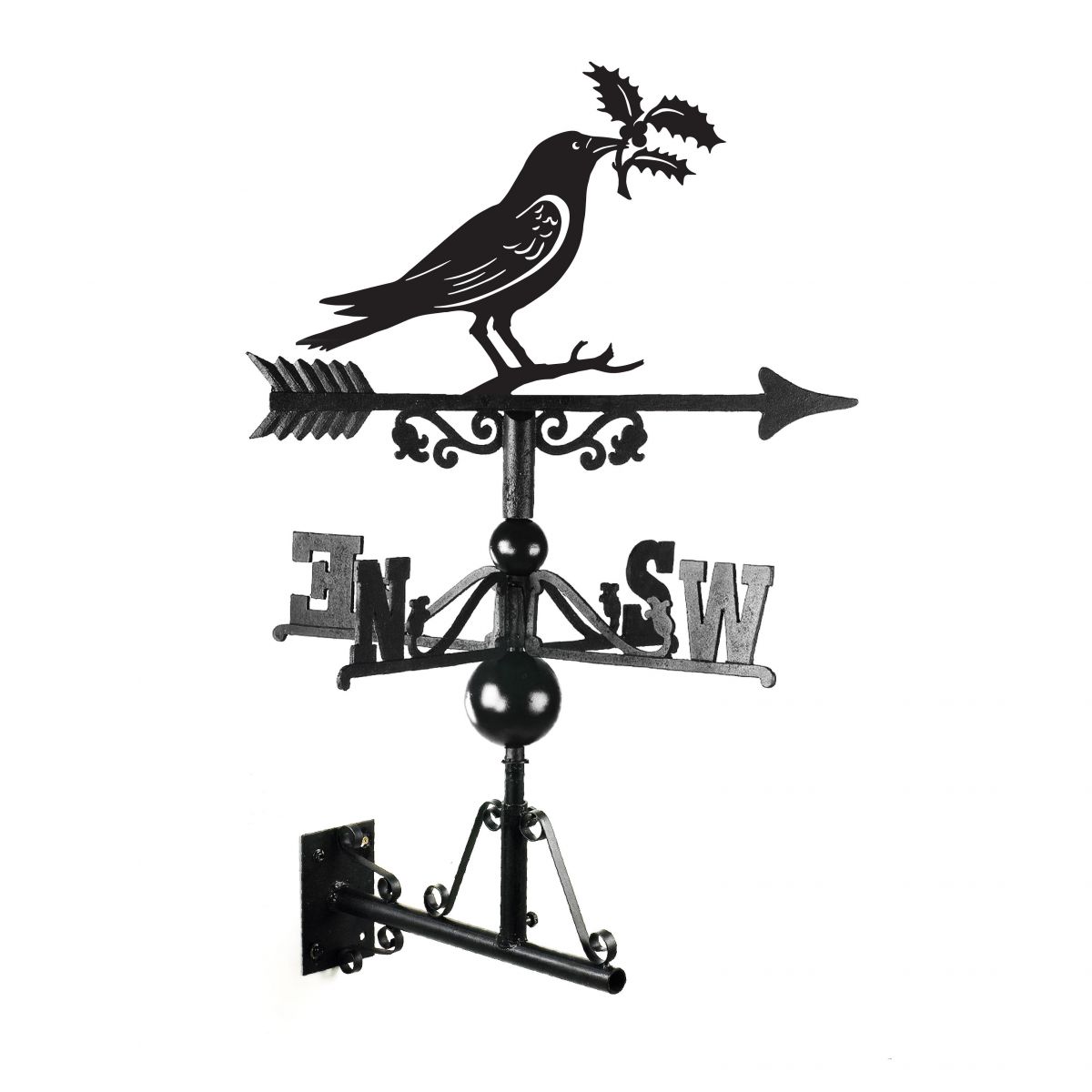 Raven and Holly Cast Iron Weathervane