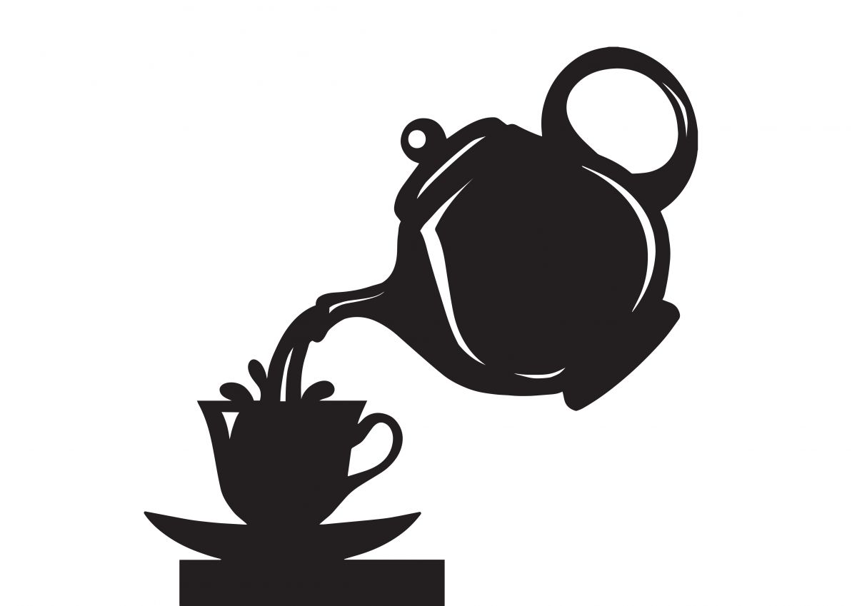 Teapot and cup weathervane topper