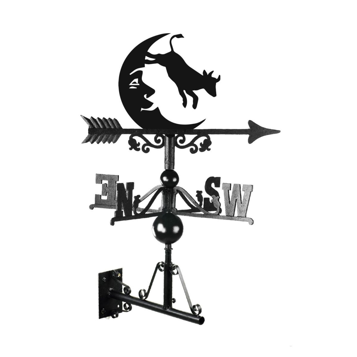 Cow Jumping Over the Moon Weathervane Mounted