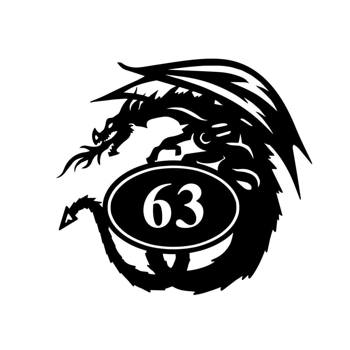 Bespoke Tribal Dragon House Number Sign On White Background