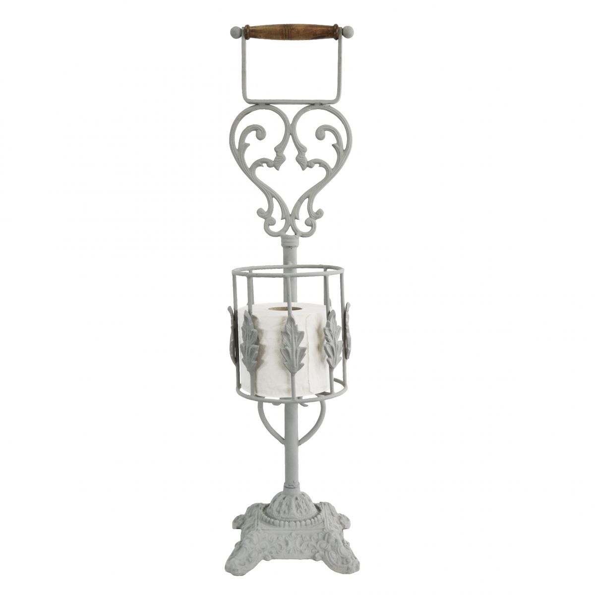 Heart Design Free Standing Toilet Roll Holder Front