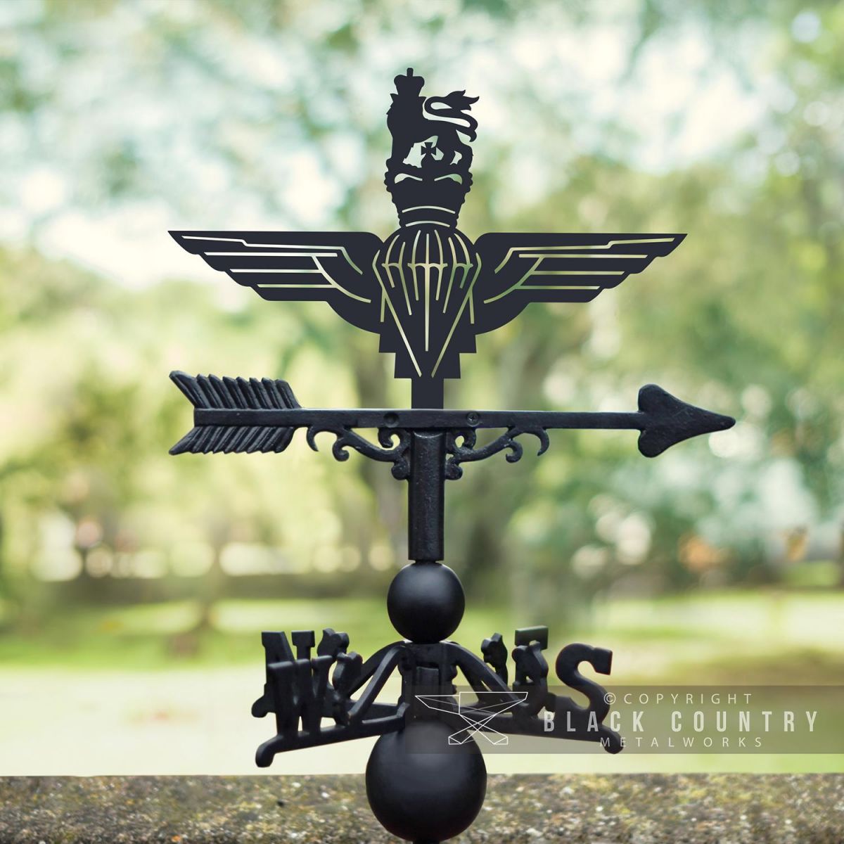 British Parachute Regiment Weathervane Created From Cast Iron