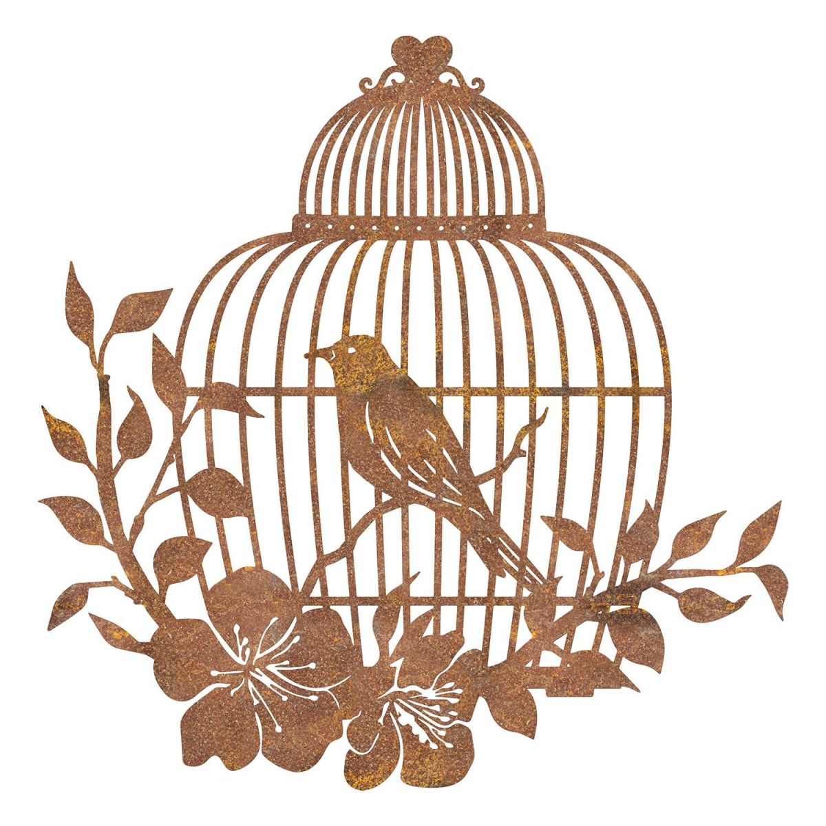 Bird Cage Wall Art in a Rustic Finish