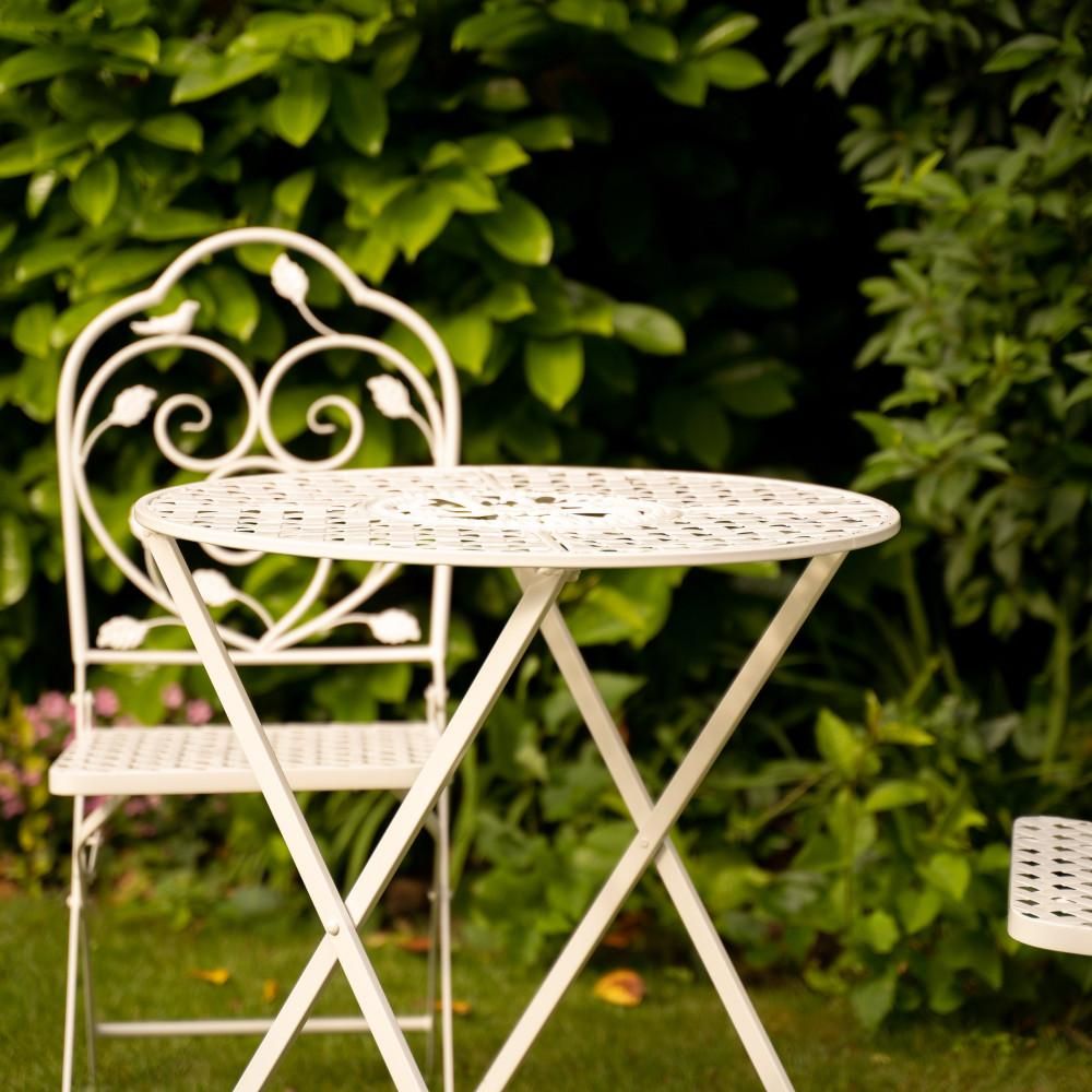 View of the Bird and Leaf Design on the Back of the Chair