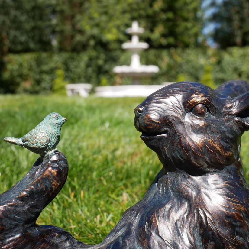 Close-up of the Bird Sitting on the Rabbit"s Foot