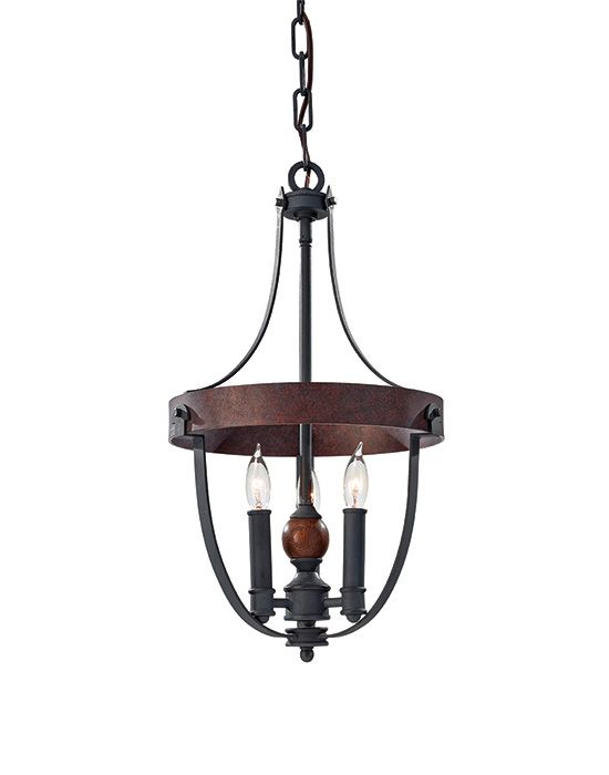 "Elthorp Manor" Black and Antique Iron Medieval Chandelier