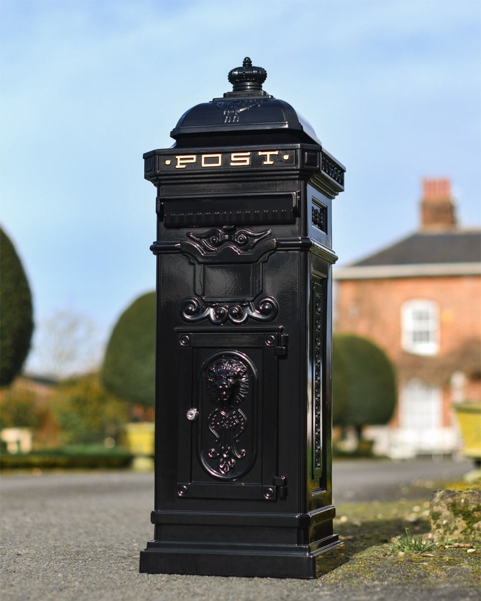 Deluxe Black Camden Free Standing Post Box