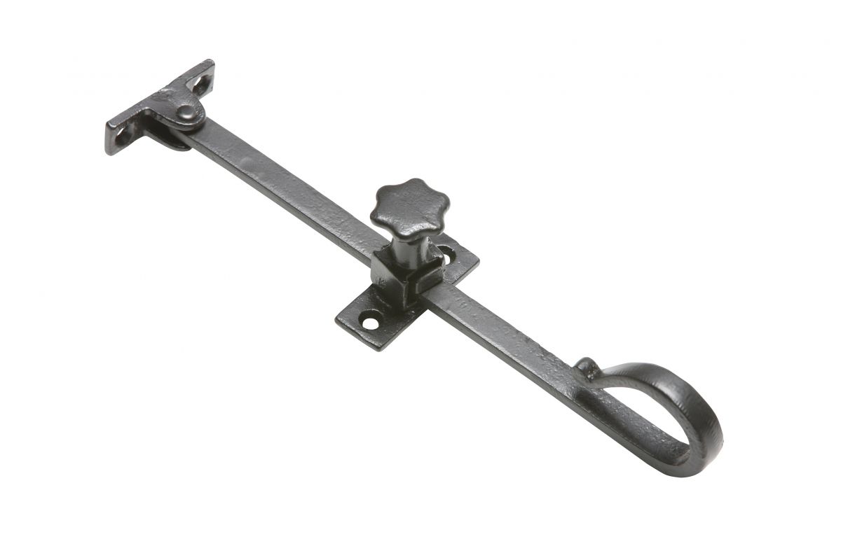 10" Black Antique Iron Sliding Screw Down Window Stay Fitting