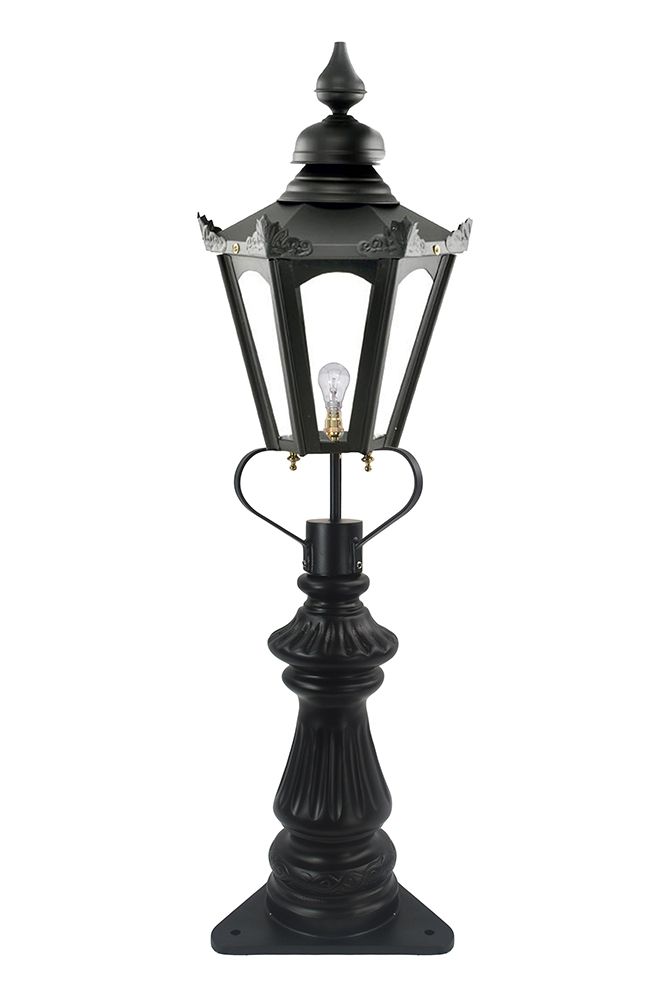 Black Concordia Fluted Patio & Driveway Light 103cm
