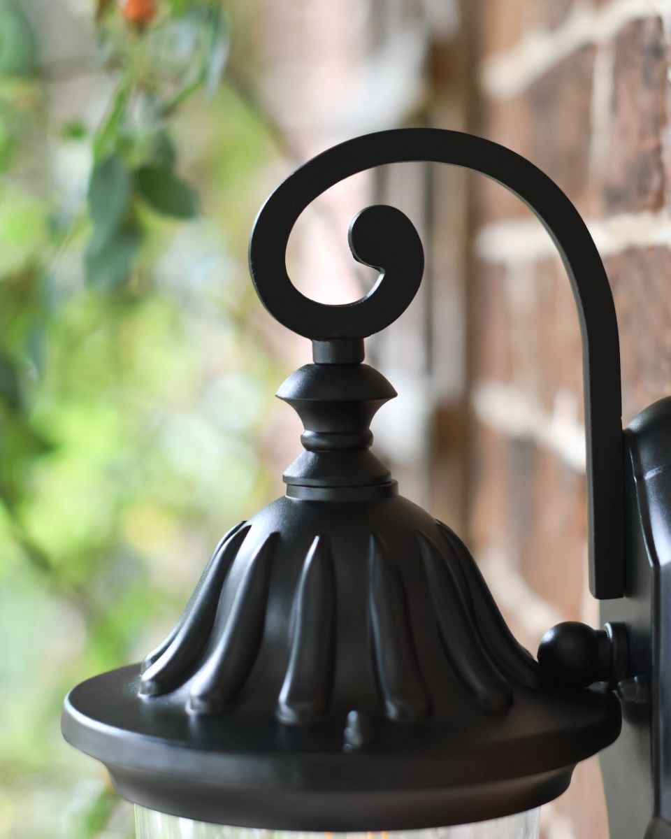 Close up on top decoration of wall light