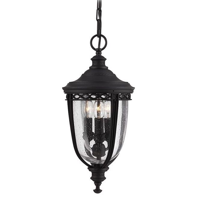 "Winsford" Black English Manor Hanging Porch Light