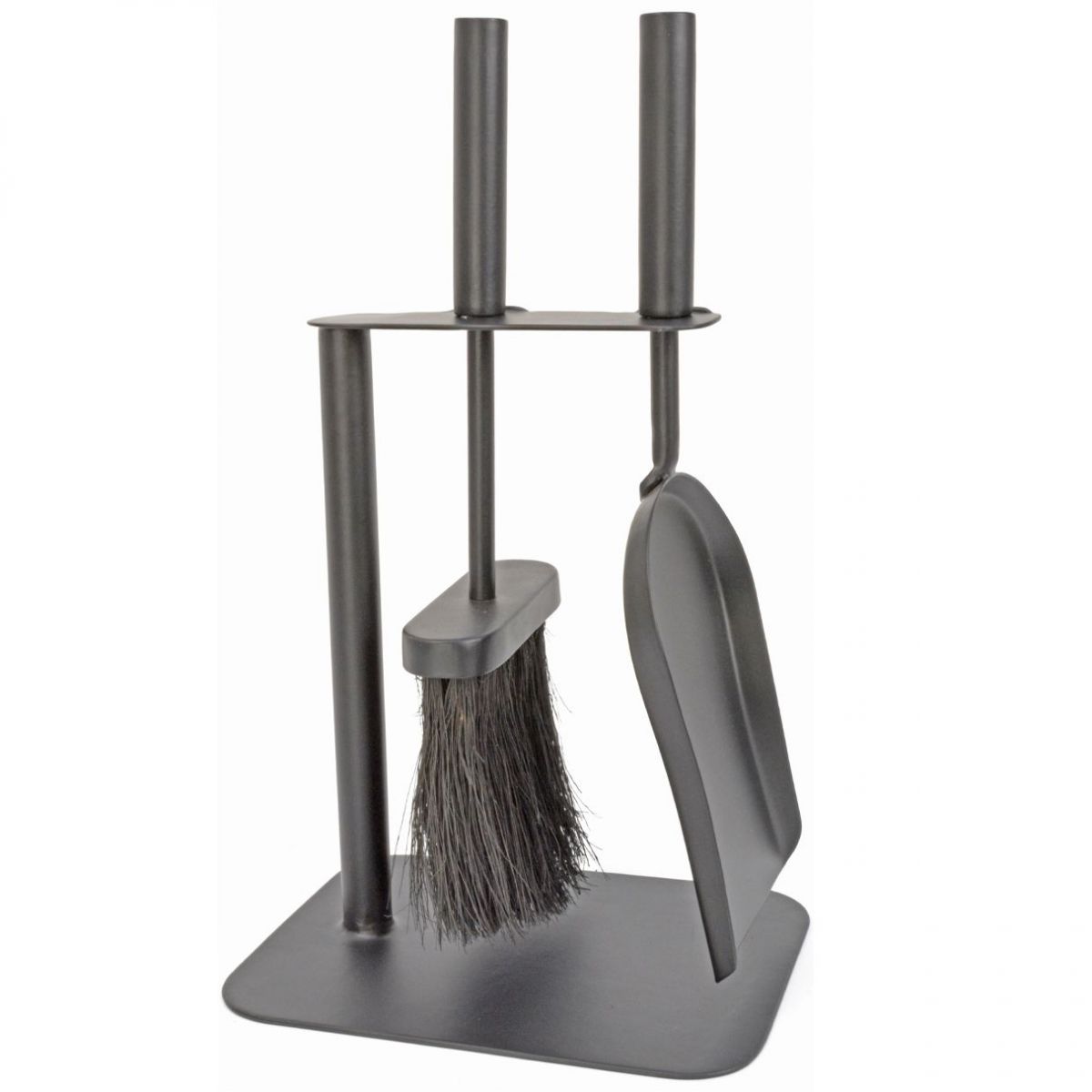 Black Freestanding Brush and Pan Set