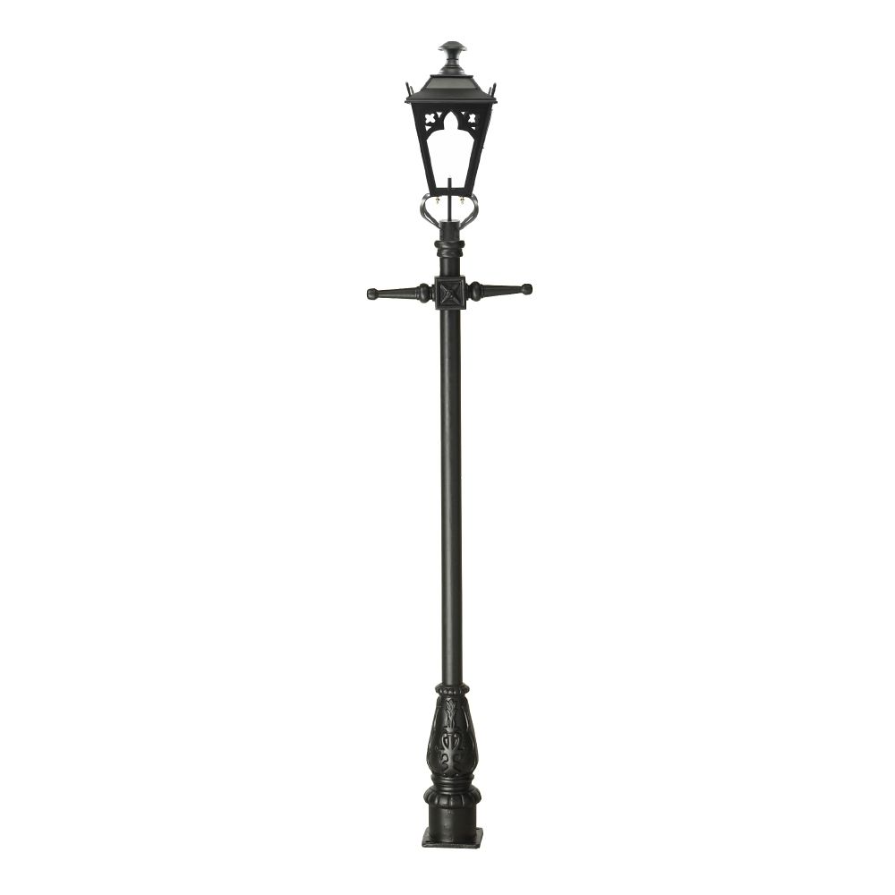 Black Gothic Lamp Post & Lantern Set 2.7m