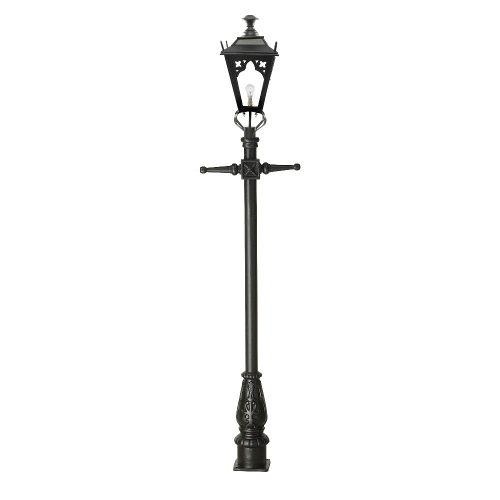 Black Gothic Lamp Post & Lantern Set 2.3m
