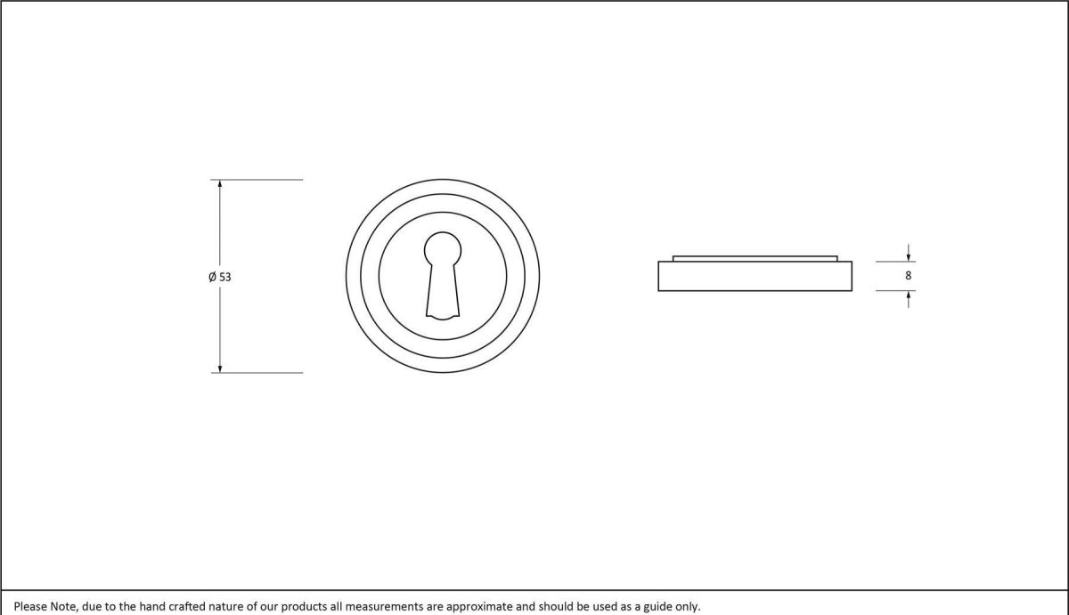 Matte Black Art Deco Circular Euro Escutcheon Dimensions