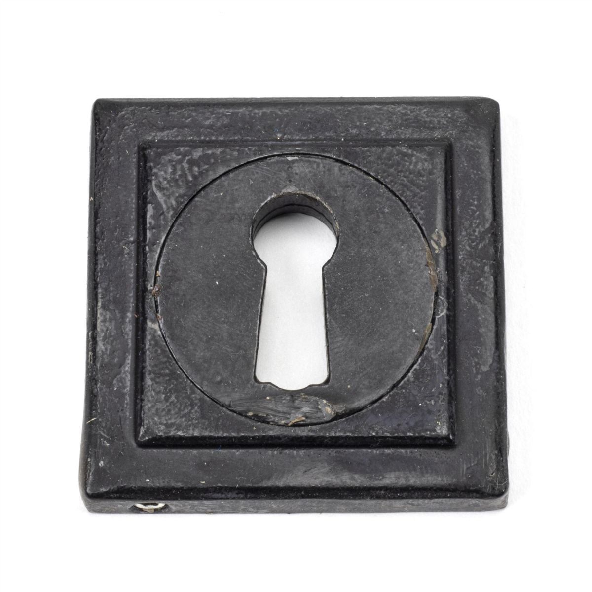 Black Iron Beeswax Square Escutcheon