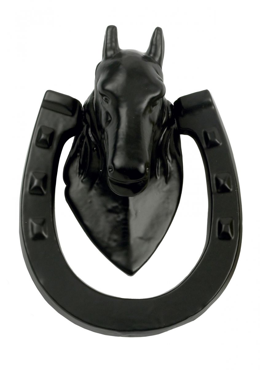 Black Iron "Horse & Shoe" Door Knocker