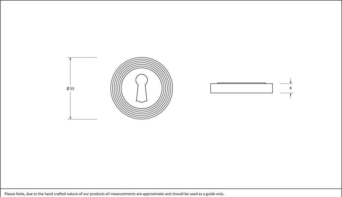 Aged Pewter Beehive Circular Escutcheon Dimensions