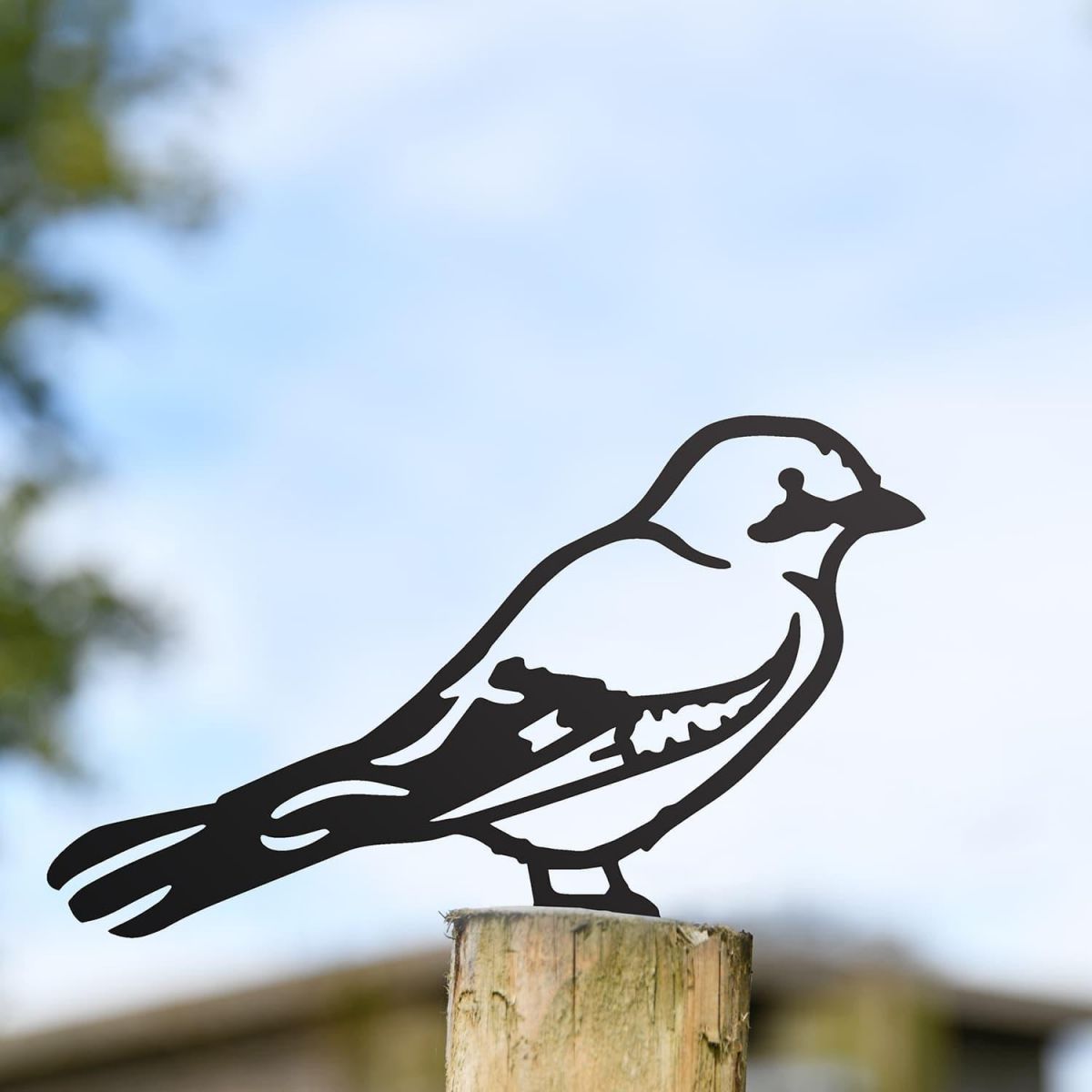 Black Jay Bird Steel Fence Topper