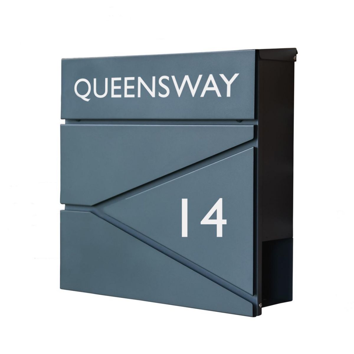 Personalised Black "Leading Edge" Wall Mounted Post Box & Newspaper Holder Personalised