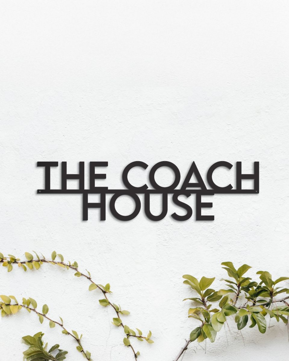 Black Modern Minimalist House Name Sign
