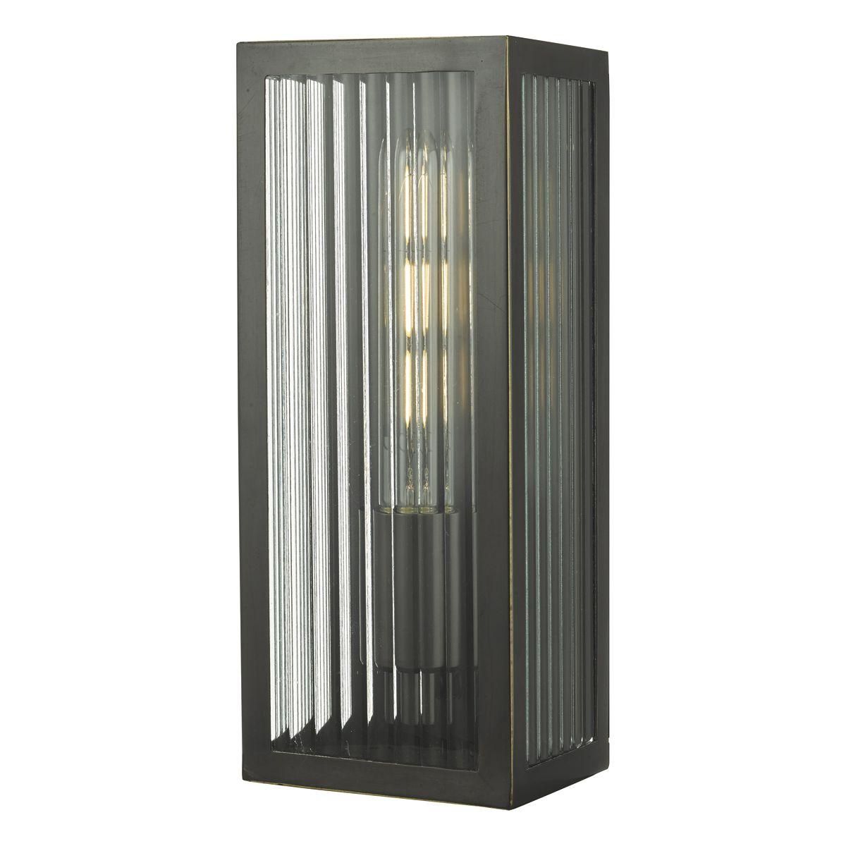 Reeded Glass Wall Light Finished in a Rubbed Bronze